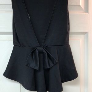Black Peplum Top w/ Bow